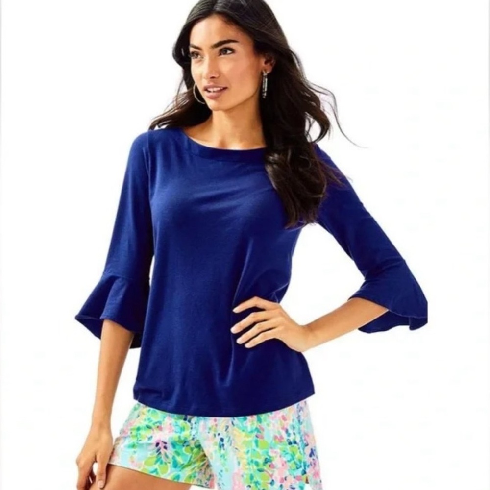LILLY PULITZER FONTAINE BELL SLEEVE TOP size L